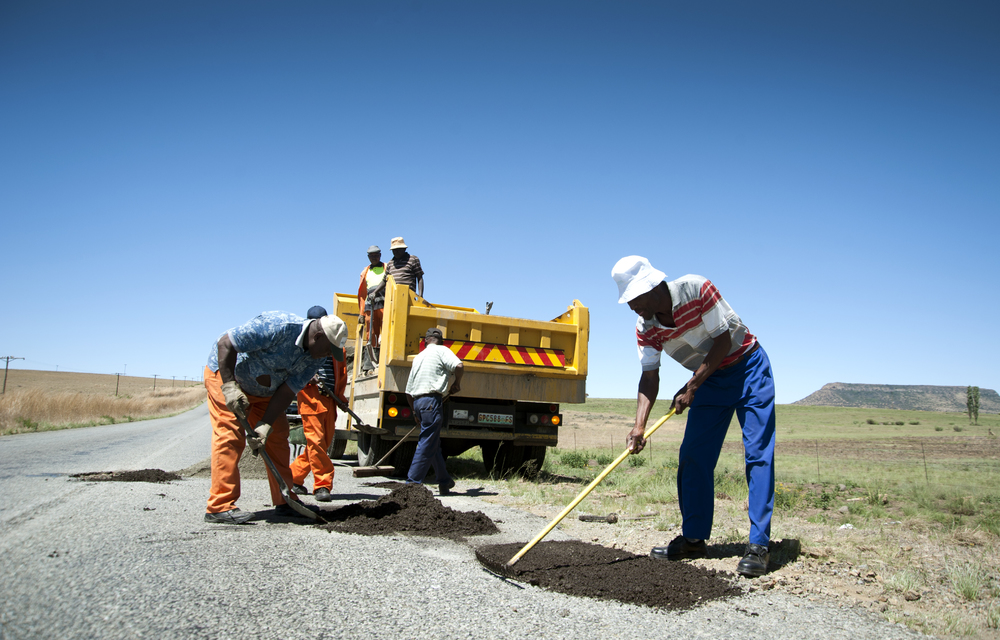 municipality people creating the road